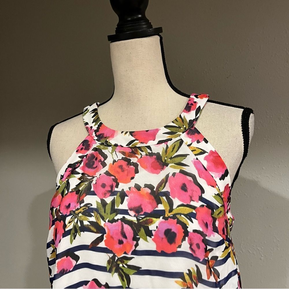 Betsy Johnson‎ a-line striped floral halter dress - Picture 3 of 15